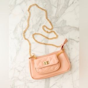 Wila Crossbody Bag In Blush, Quilted Purse.